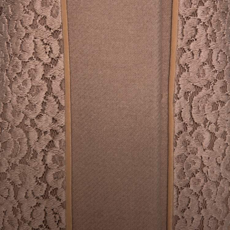 Pre Owned Chloe Pink 19 Wool & Lace Overlay Button Front Coat S