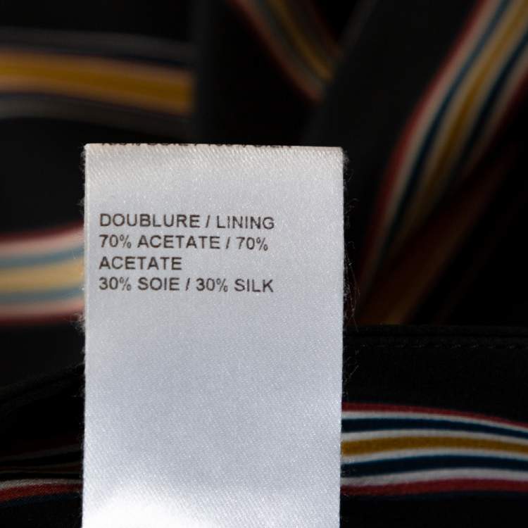 Pre Owned Chloe Multicolor Silk Rough Striped Cropped Trousers M
