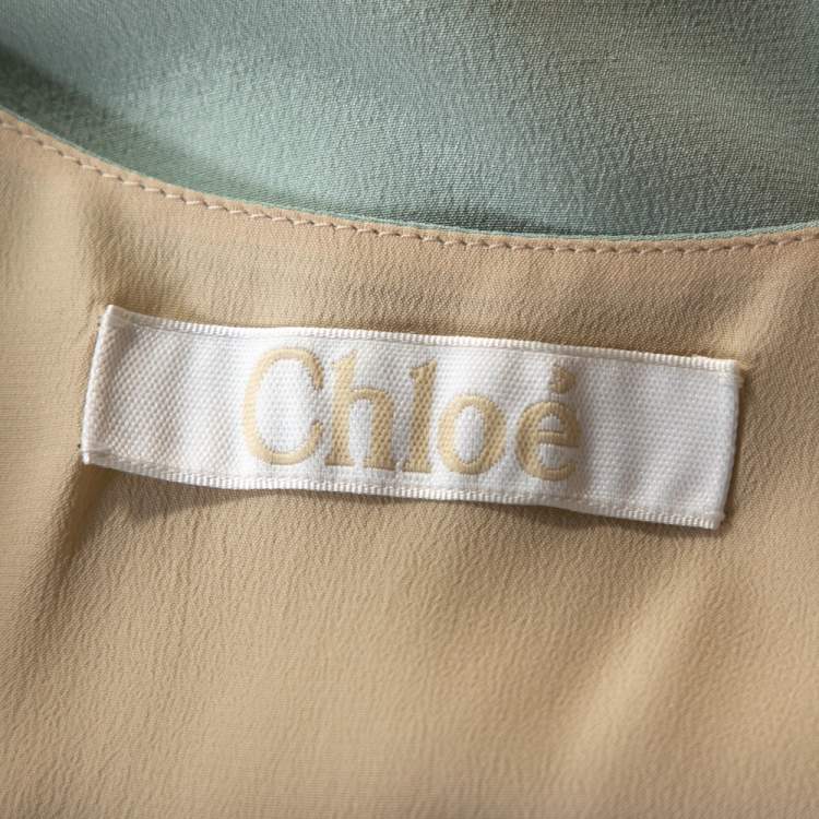 Pre Owned Chloe Pale Blue Silk Scoop Neck Sleeveless Top M