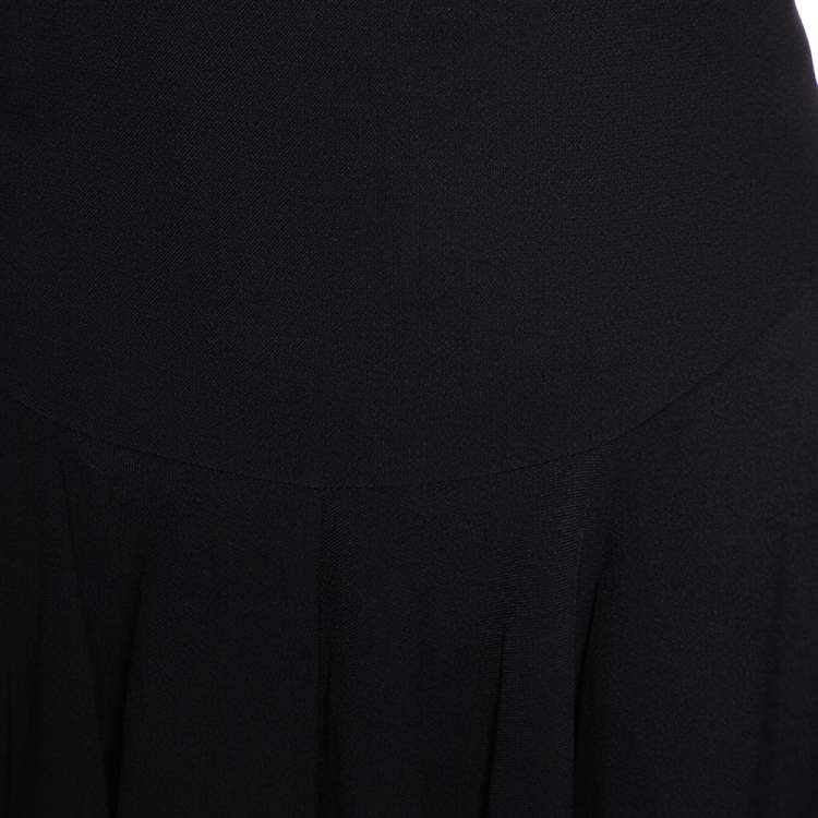 Pre Owned Chloe Black Crepe Asymmetric Hem Detail Flounce Mini Skirt M