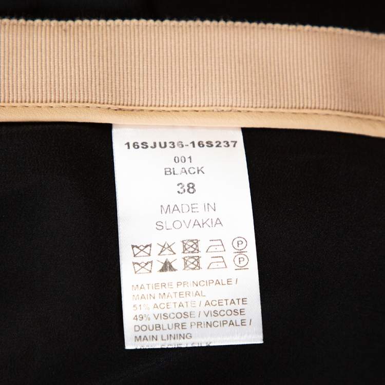 Pre Owned Chloe Black Crepe Asymmetric Hem Detail Flounce Mini Skirt M