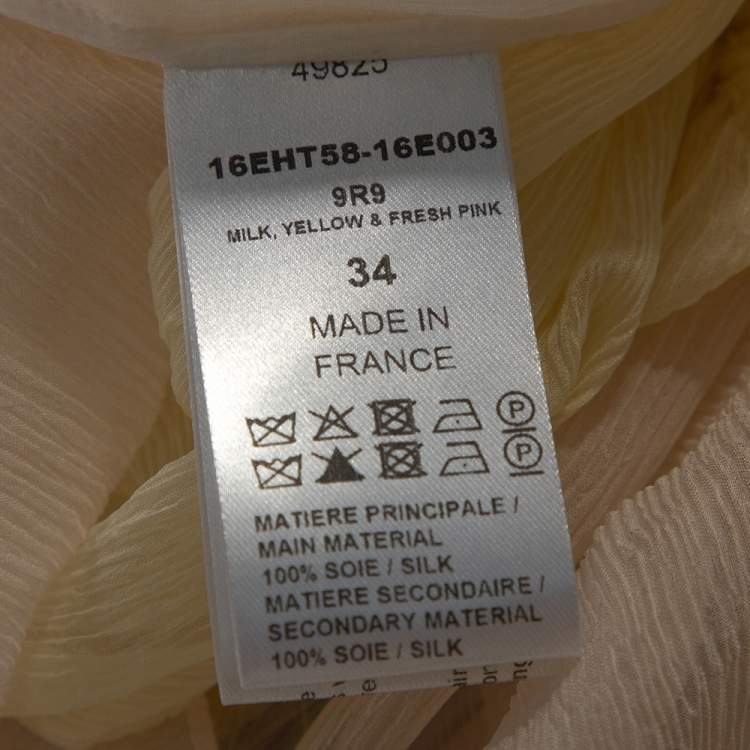 Pre Owned Chloe Cream Silk Crepeon Tasseled Blouse S