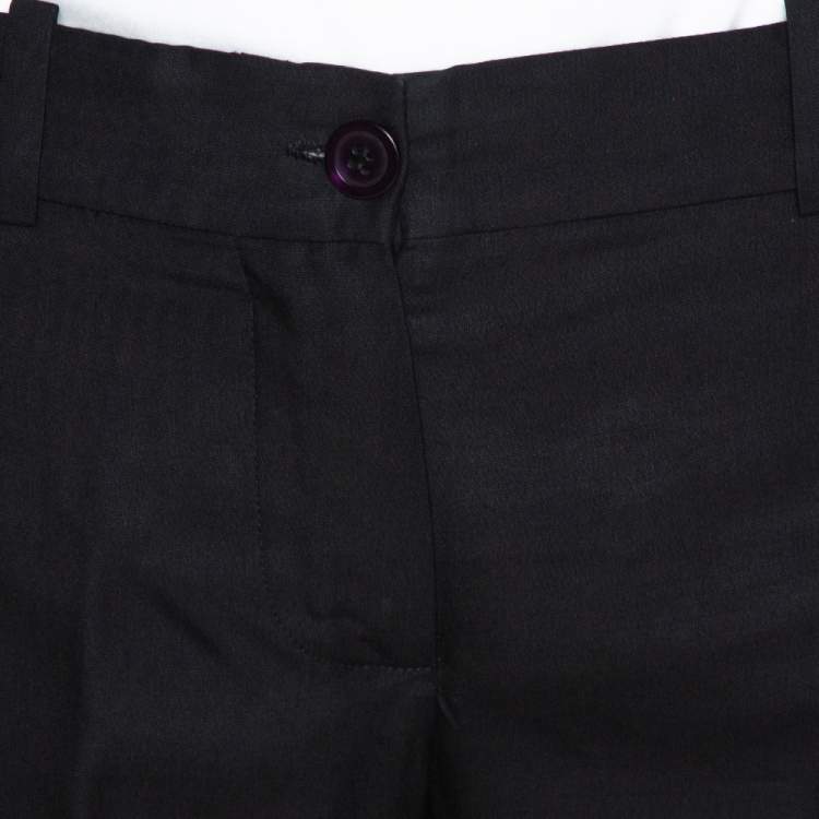 Pre Owned Chloe Black Silk & Wool Tailored Trousers M