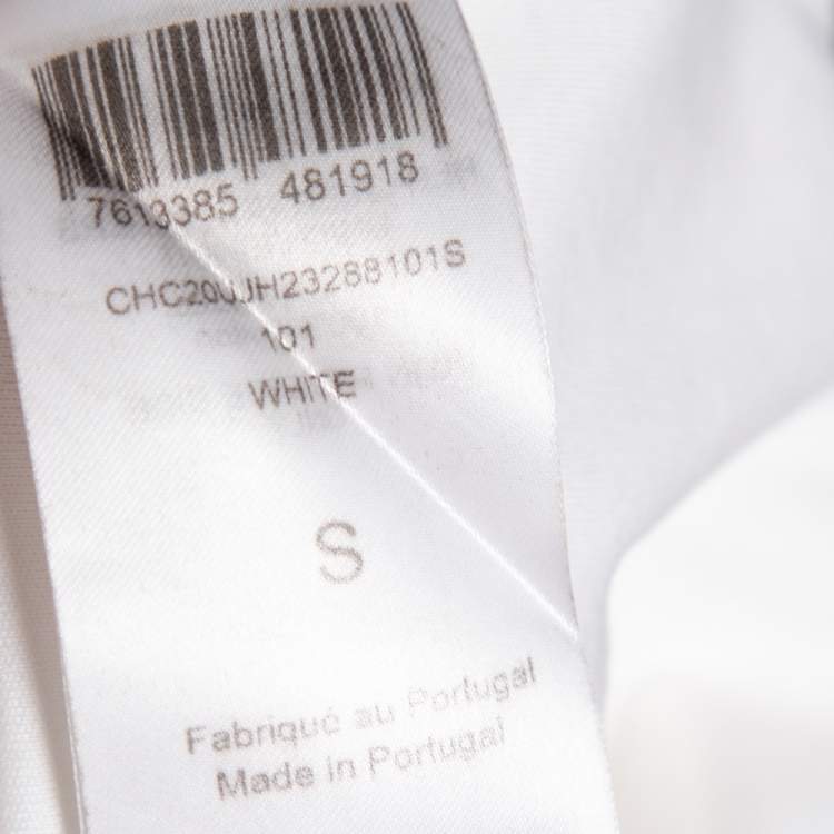 مملوكة مسبقًا Chloe White Cotton Handle With Grace Print T-Shirt S