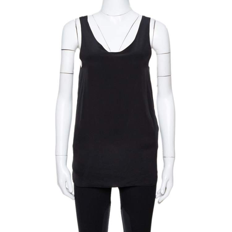 Pre Owned Chloe Black Silk Sleeveless Tank Top S