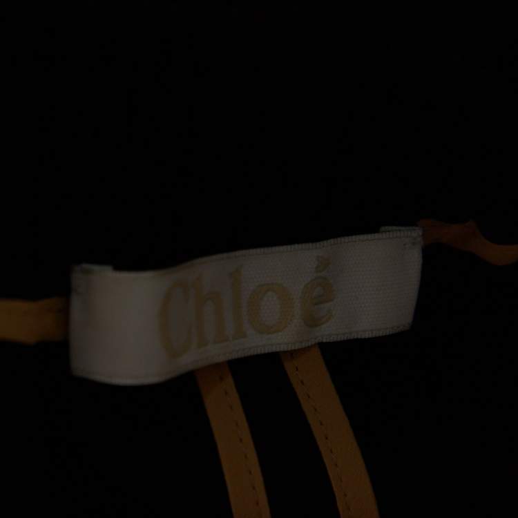 Pre Owned Chloe Black Crepe Rainbow Stripe Detail Trousers L