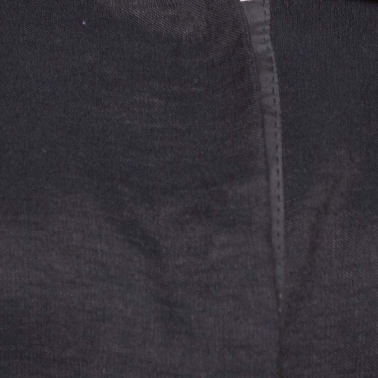 Pre Owned Chloe Black Linen Satin Detail Knee Length Coat M