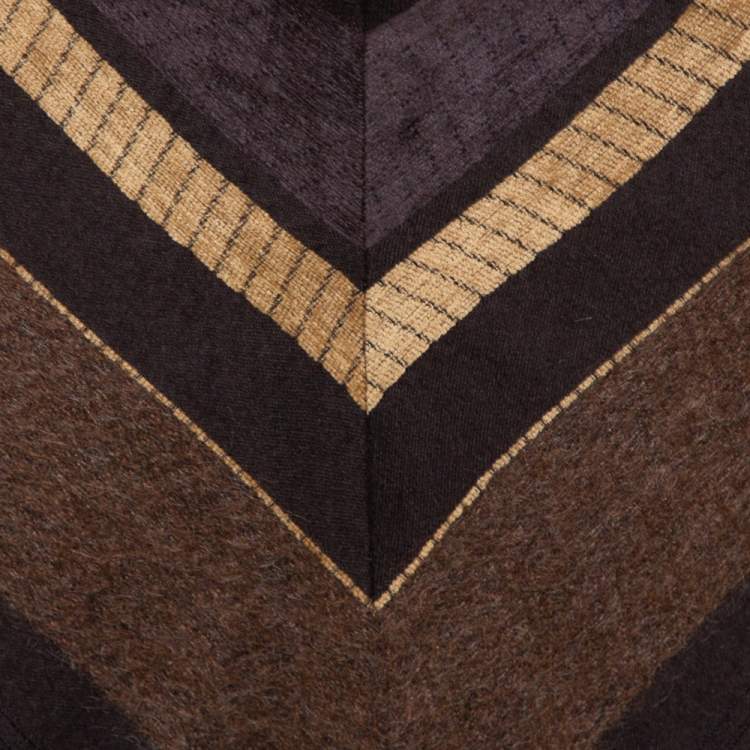 Pre Owned Chloe Brown Wool Asymmetric Hem Midi Skirt M