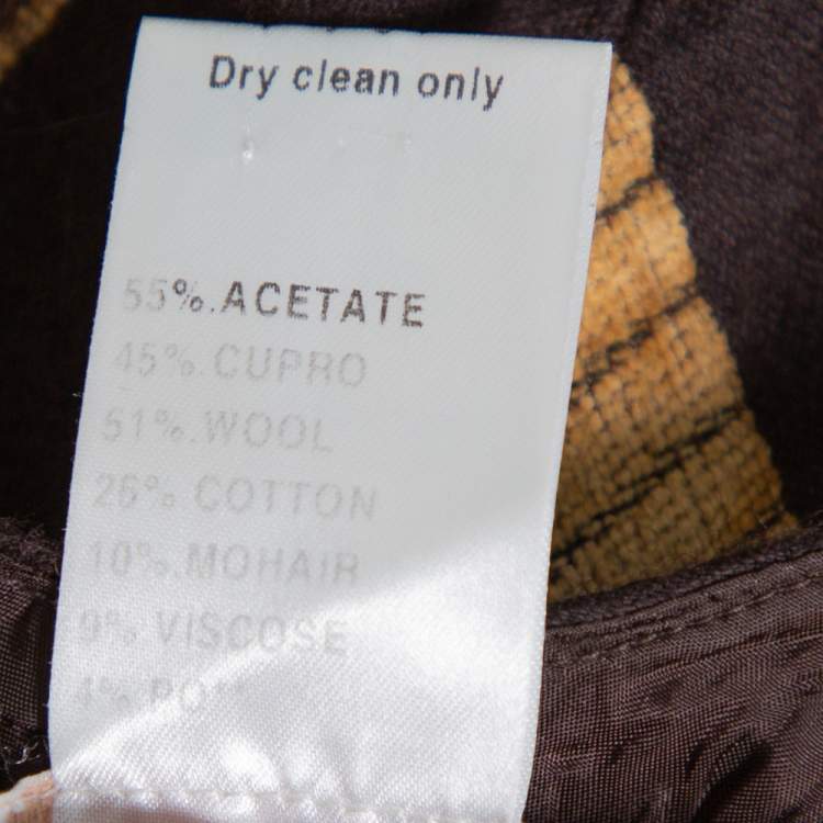 Pre Owned Chloe Brown Wool Asymmetric Hem Midi Skirt M