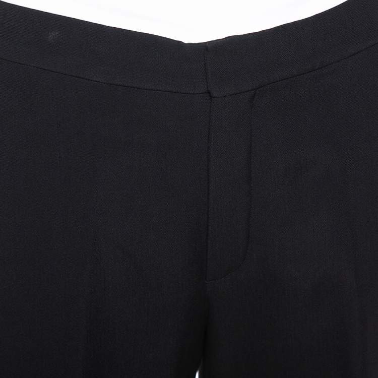Pre Owned Chloe Black Crepe High Low Hem Tapered Trousers M