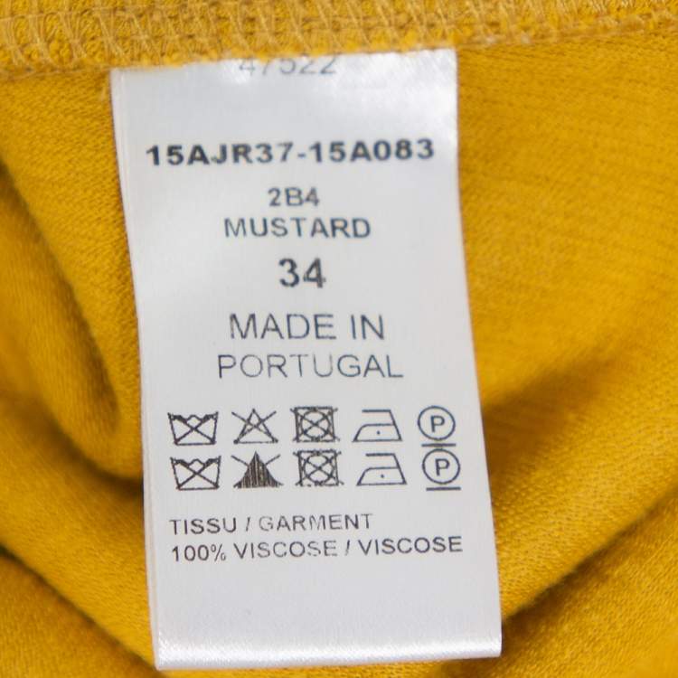 Pre Owned Chloe Mustard Yellow Knit Asymmetrical Hem Mini Dress S