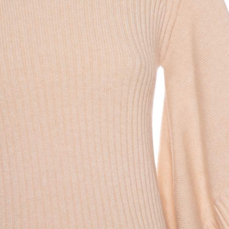 Pre Owned Chloé Pale Pink Cashmere Wide Sleeve Sweater XS
