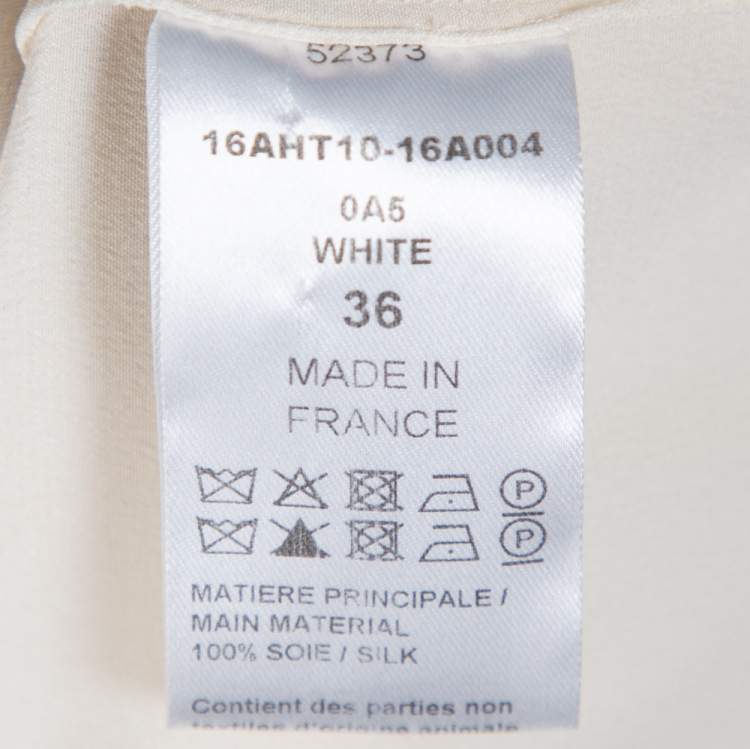 Pre Owned Chloe Cream Crepe De Chine Long Sleeve Tie Detail Buttoned Blouse S