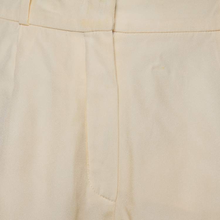 Pre Owned Chloé Cream Crepe Shorts M