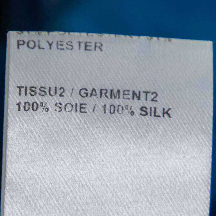 Pre Owned Chloe Cyan Blue Fil Coupe Jacquard Silk Halter Neck Cut Out Detail Top M