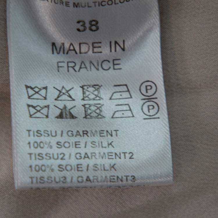 Pre Owned Chloe Multicolor Printed Silk & Lace Top M