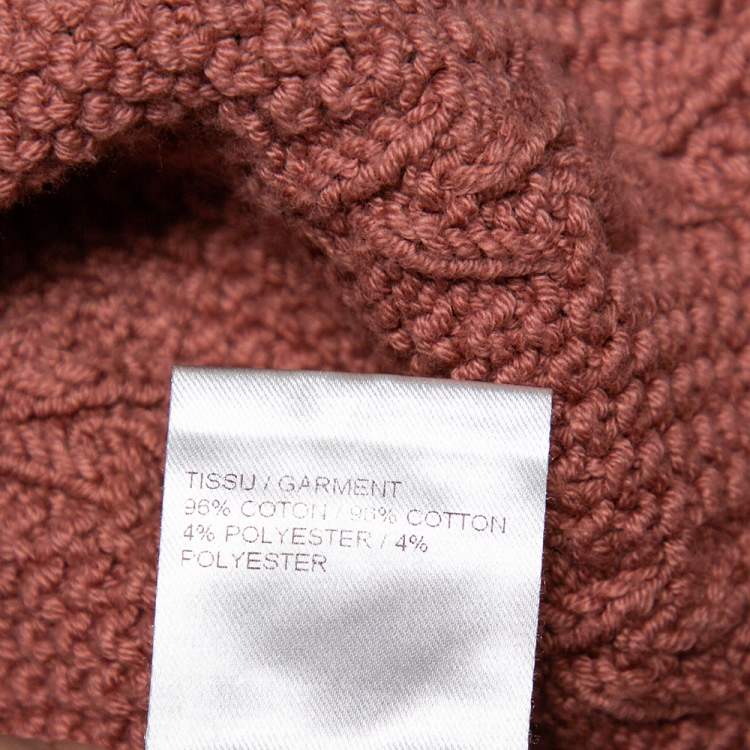 Pre Owned Chloe Marron Rouge Cotton Cable Knit Sweater XS
