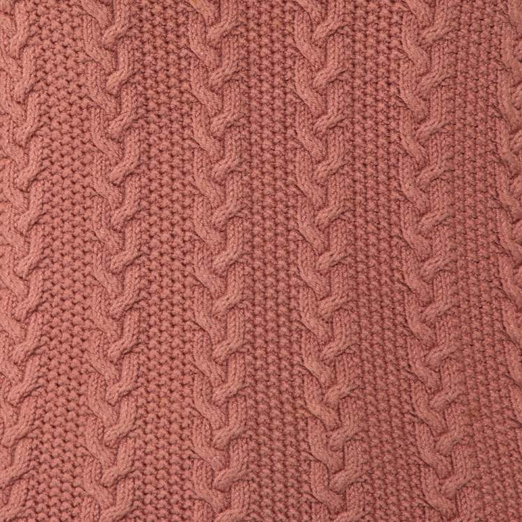 Pre Owned Chloe Marron Rouge Cotton Cable Knit Sweater XS