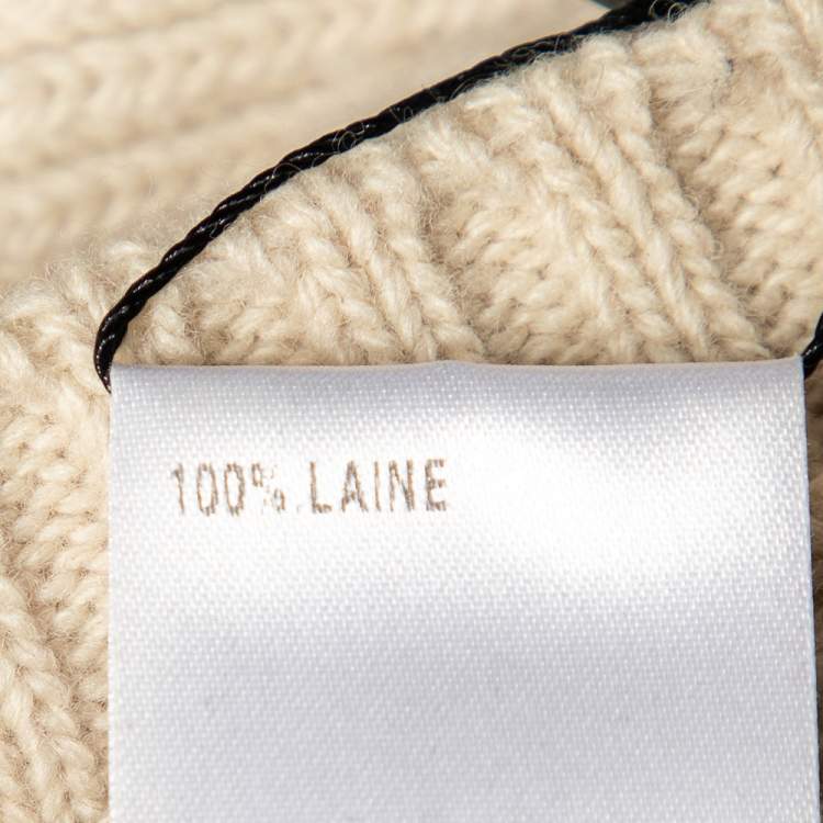 Pre Owned Chloe Vintage Beige Wool Knit Hook Front Cropped Cardigan S