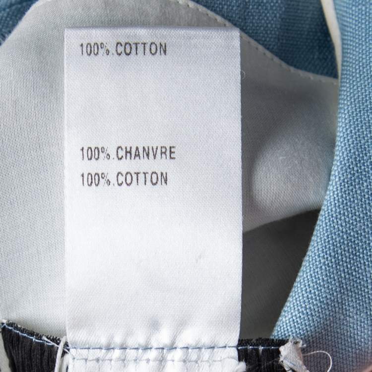 Pre Owned Chloe Blue Eyelet Cotton Pleated Hem Detail Short Dress S 