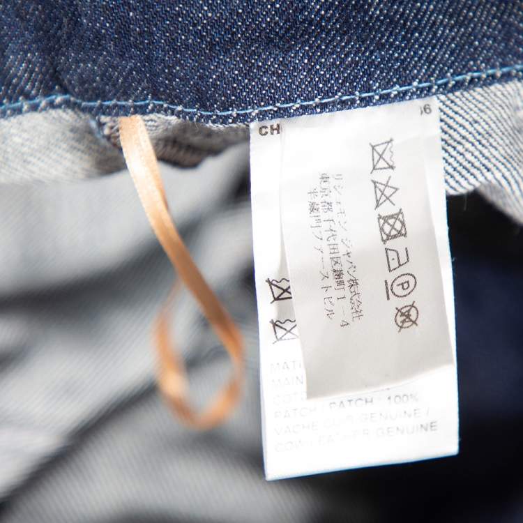 Pre Owned Chloe Indigo Denim Patch Pocket Detail High Waist Jeans S 