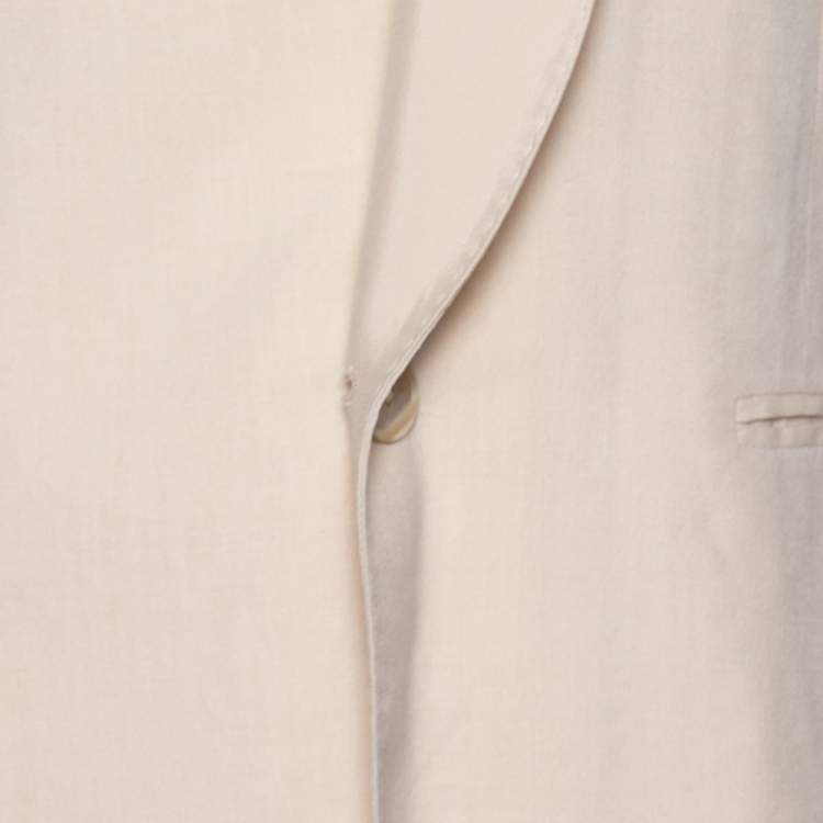 Pre Owned Chloe Cream Silk Pocketed Single Breasted Blazer M
