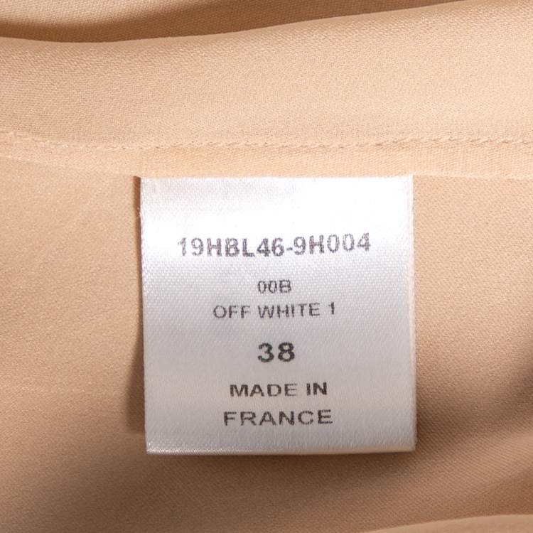 Pre Owned Chloe Peach Silk Pocket Detailed Button Front Oversized Blouse M