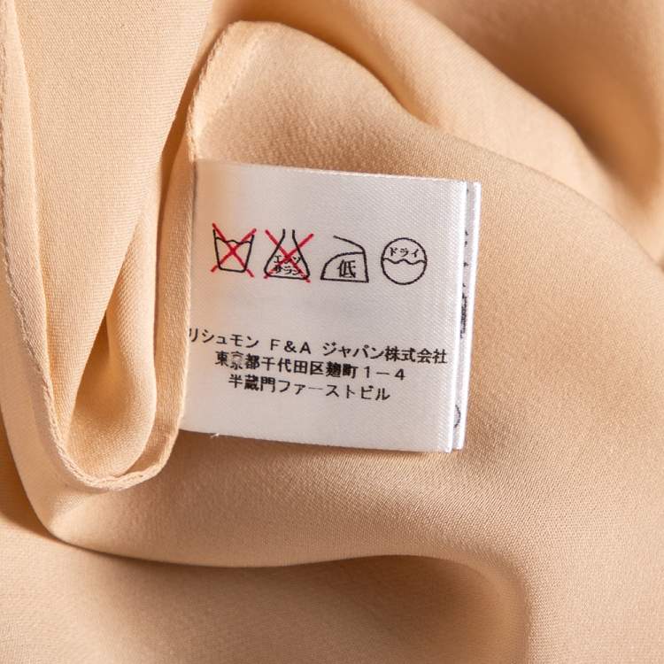 Pre Owned Chloe Peach Silk Pocket Detailed Button Front Oversized Blouse M