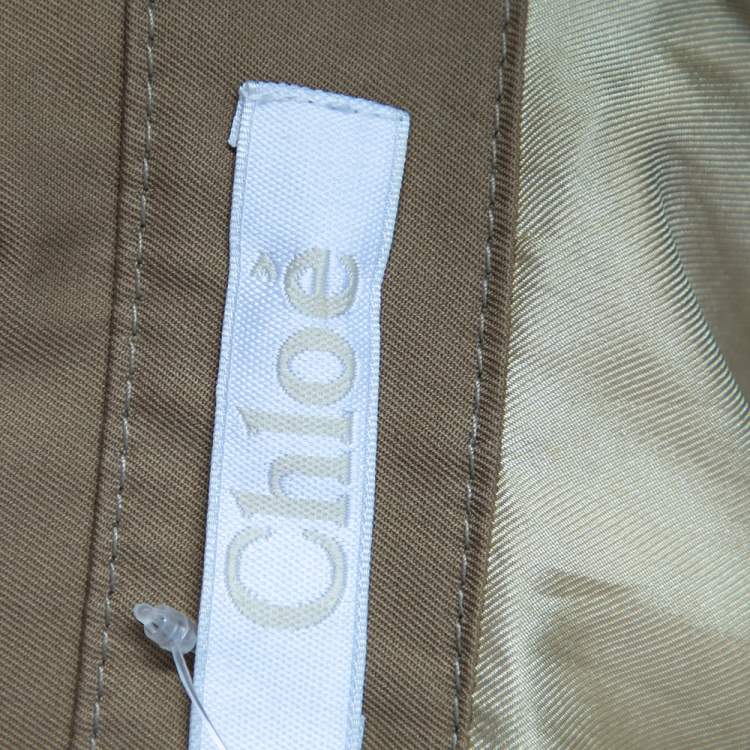 Pre Owned Chloe Beige Silk Coat Overlay Detail Oversized Shift Dress M