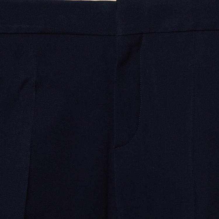 Pre Owned Chloe Navy Blue Crepe Formal Pants S