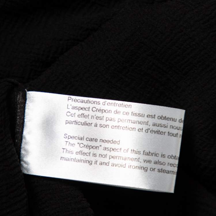 Pre Owned Chloe Black Silk Chiffon Ruffled Oversized Sheer Top M