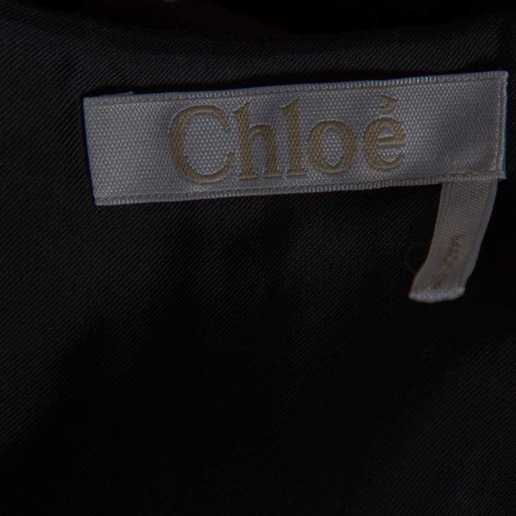 Pre Owned Chloe Purple Textured Cotton Buttoned Sleeveless Jumpsuit S