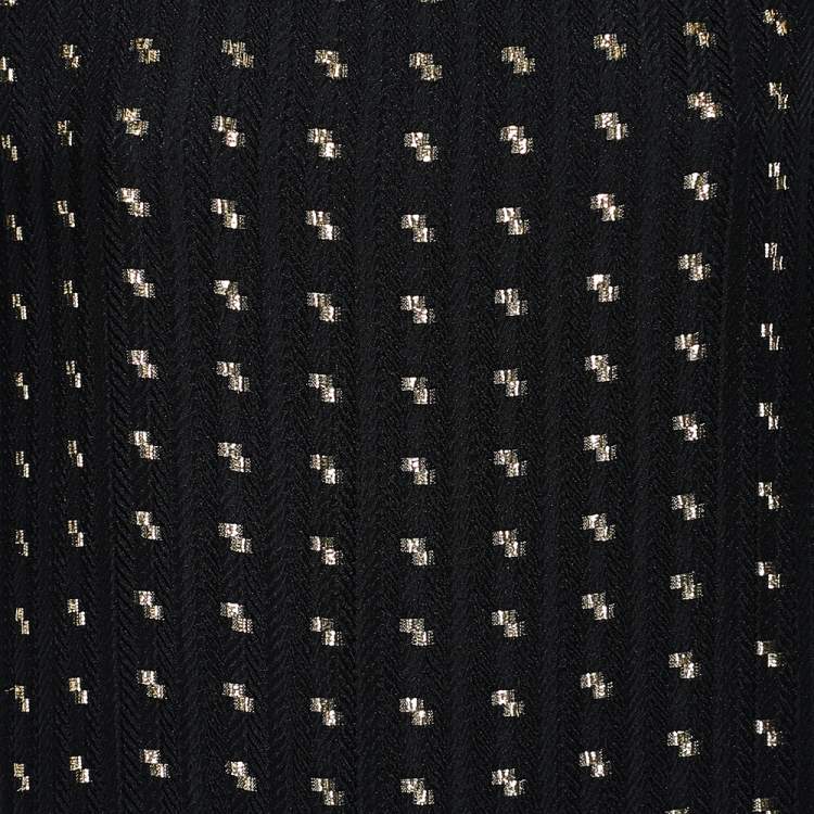 Pre Owned Chloe Black Silk Gold Detail Top M