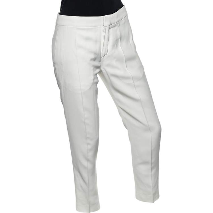 Pre Owned Chloe Off-White Crepe Formal Pants S