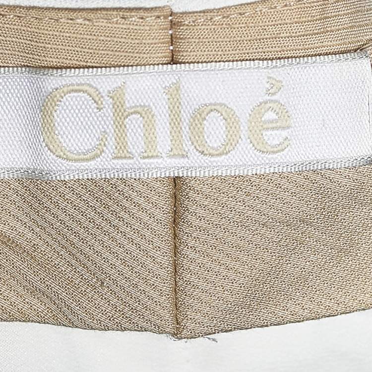 Pre Owned Chloe Off-White Crepe Formal Pants S