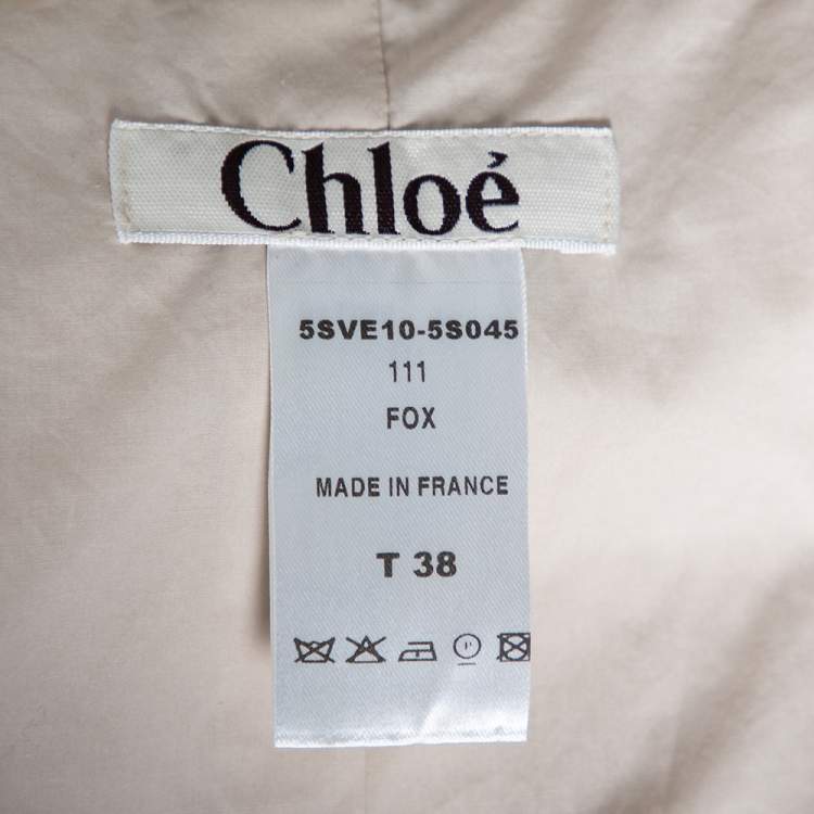 Pre Owned Chloe Beige Cotton & Linen Embellished Cropped Jacket M