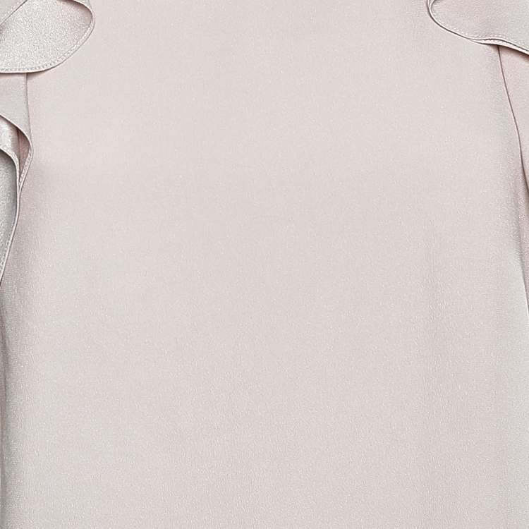 Pre Owned Chloe Soft Pink Silk Ruffled Top M