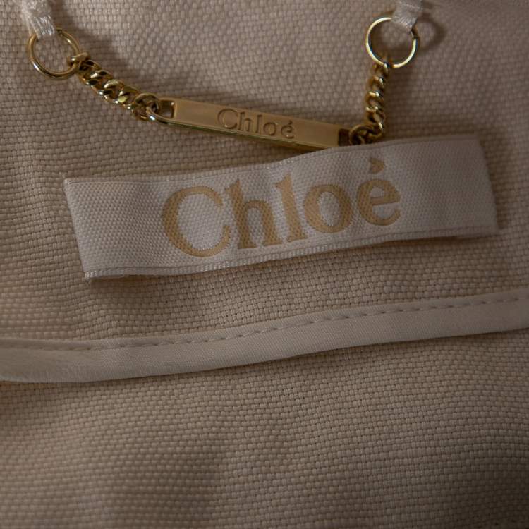 Pre Owned Chloe Cream Textured Tweed Open Front Jacket S