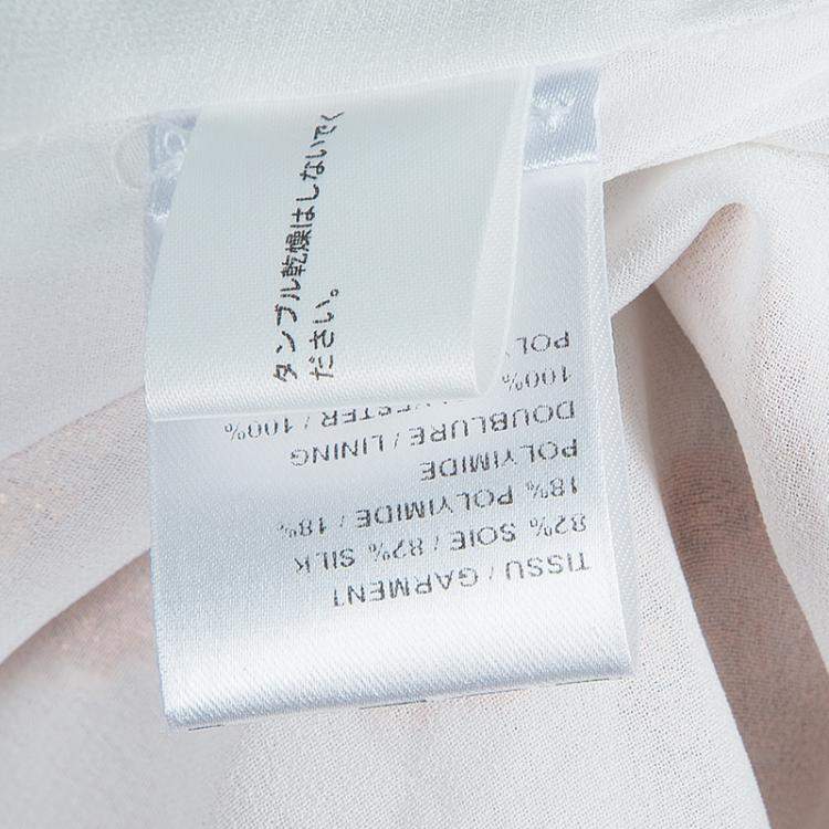 مملوكة مسبقًا Chloe White Lurex Silk Jacquard Sleeveless Top M