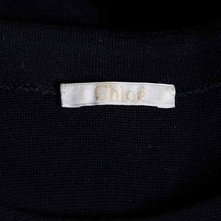 Pre Owned Chloe Navy Blue Wool Milano Sailor Long Sleeve Sweater L