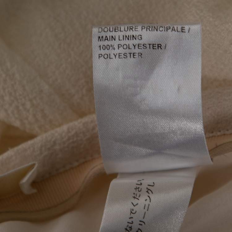 Pre Owned Chloe Cream Crinkle Silk Lace Trim Detailed Blouse and Skirt S