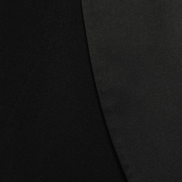 Pre Owned Chloe Black Crepe Satin Lapel Detail Open Front Blazer L