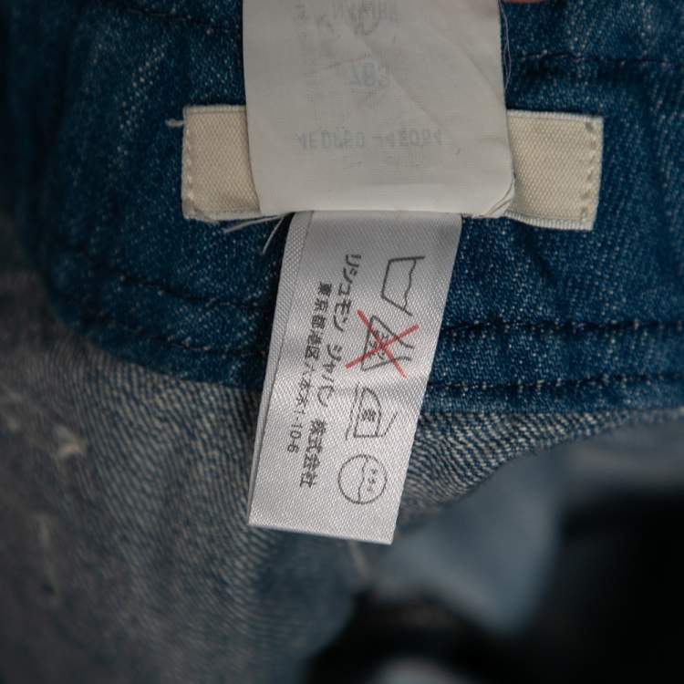 Pre Owned Chloe Blue Cotton Braided Detailed Waist Flared Jeans M