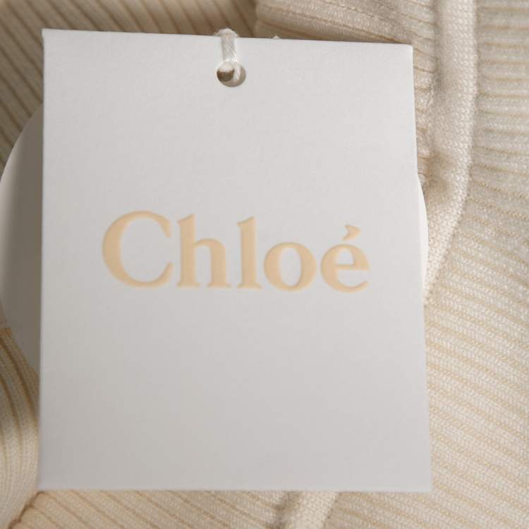 مملوكة مسبقًا Chloe White Lace & Knit Midi Skirt M