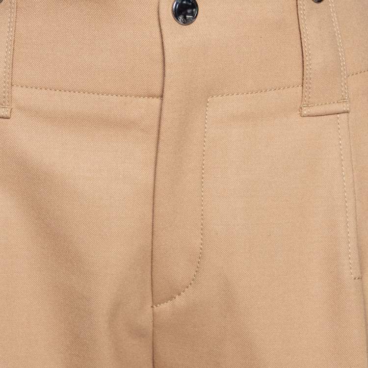 Pre Owned Chloe Beige Wool Patch Pocket Detail Pants M