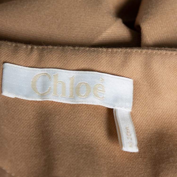 Pre Owned Chloe Beige Wool Patch Pocket Detail Pants M