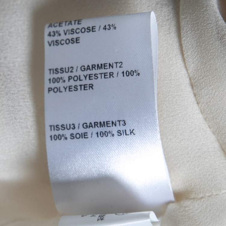 Pre Owned Chloe Cream Crepe & Chiffon Layered Sable Wrap Dress M
