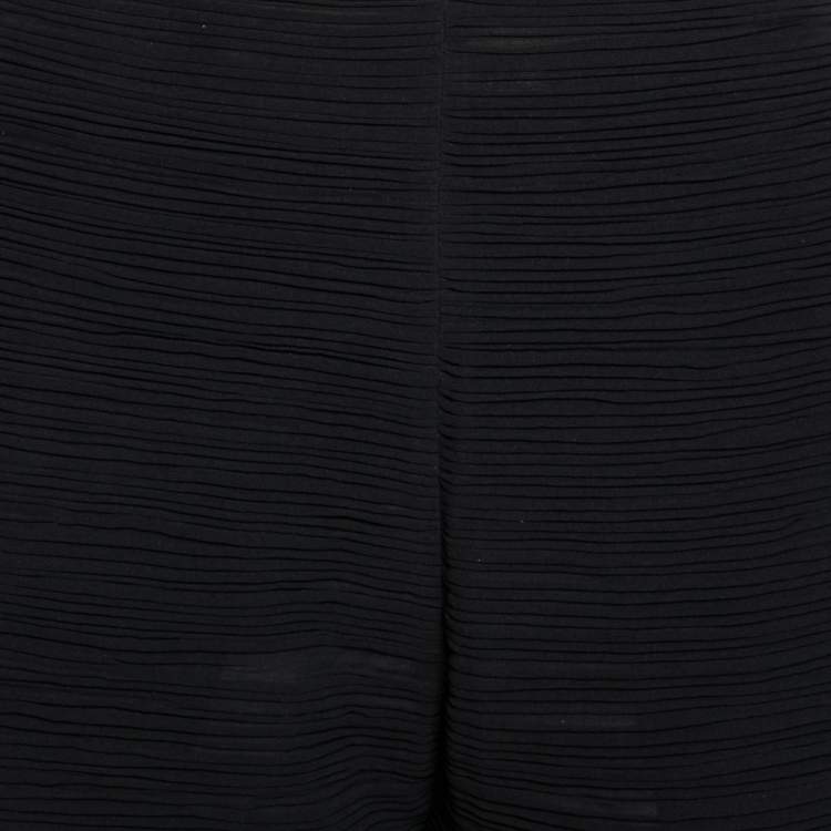 Pre Owned Chloe Black Chiffon Plisse Hem Tie Detail Pants M