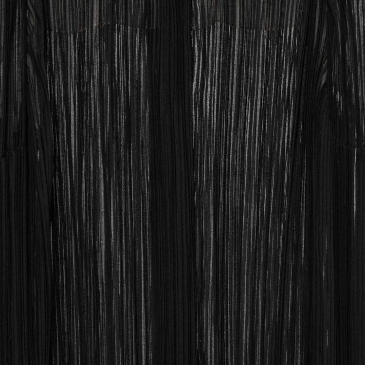 مملوكة مسبقًا Chloe Black Gathered Chiffon Button Front Long Blouse L
