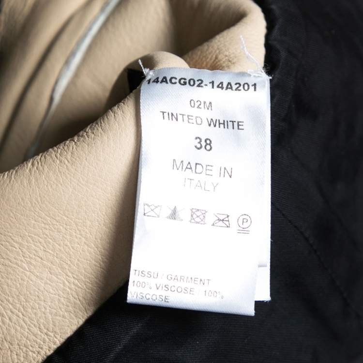 Pre Owned Chloe Cream Wool & Leather Trimmed Sleeveless Jacket M
